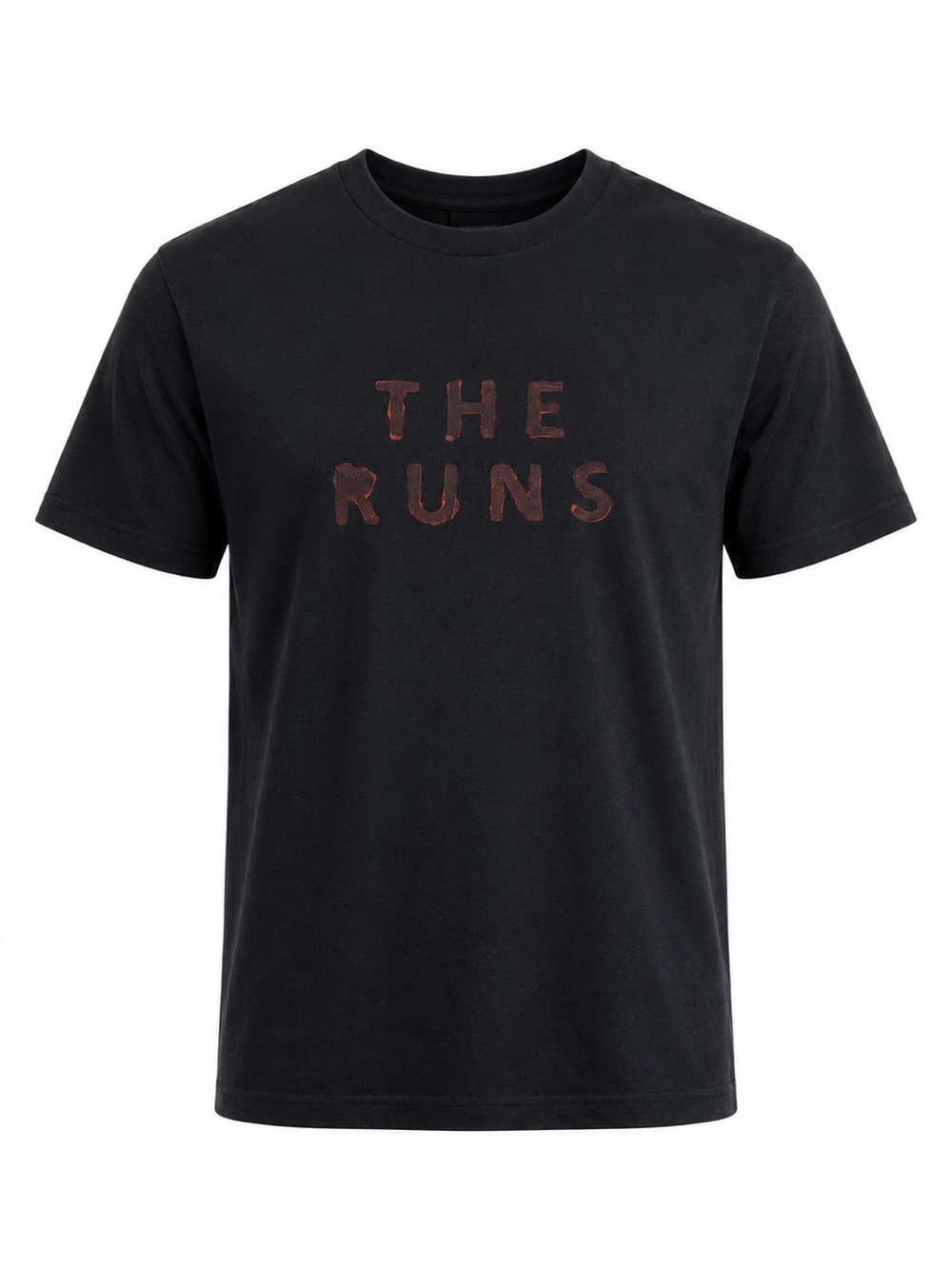 Fashion Gear "The Runs" Hand-Painted Graphic Tee 39 Black Size XL